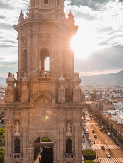 aerial view photography of white concrete structure